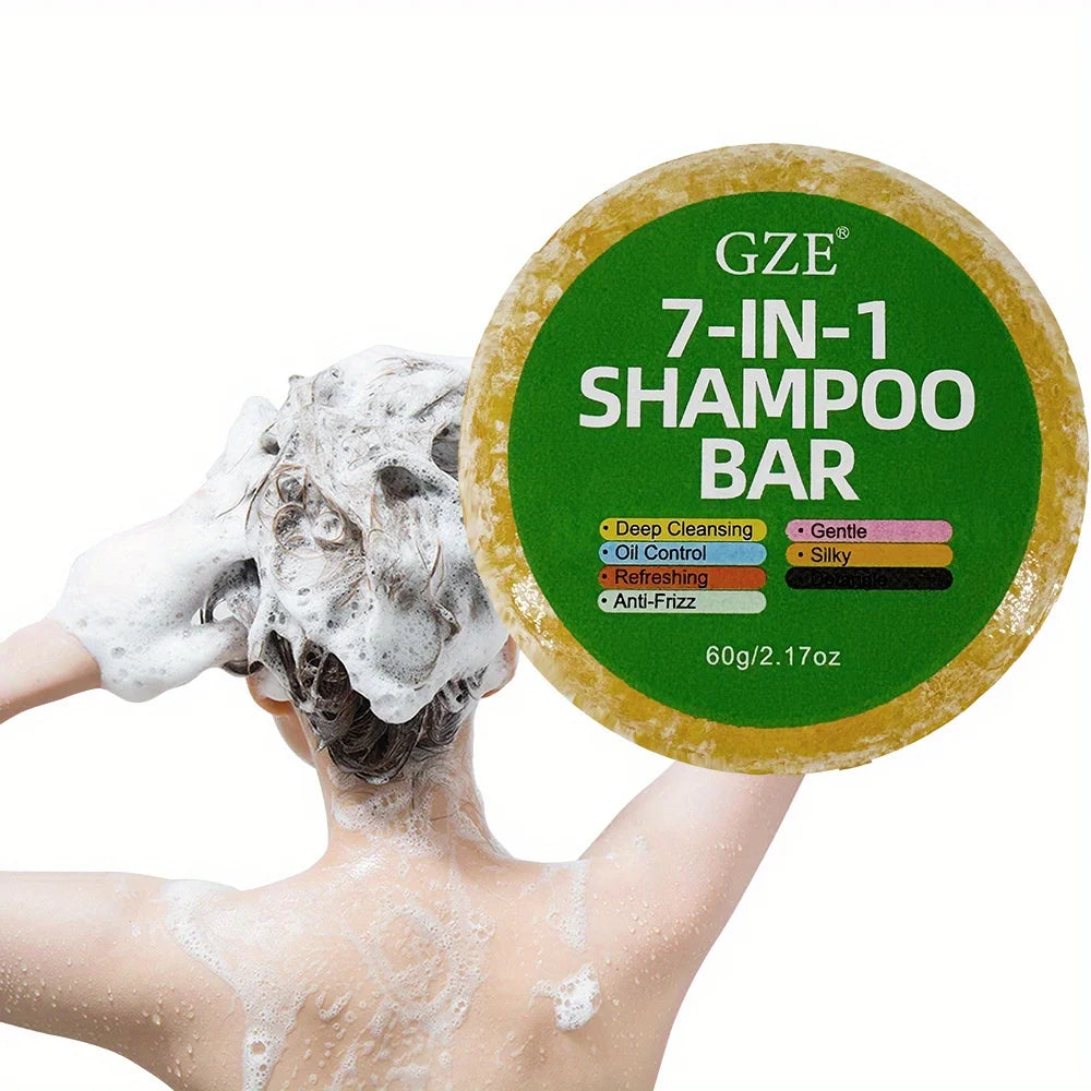 10 PACK Family Set GZE 7-IN-1 Shampoo Bar Deep Cleansing Gentle Oil Control Silky Refreshing Detangle Anti-Frizz Qme