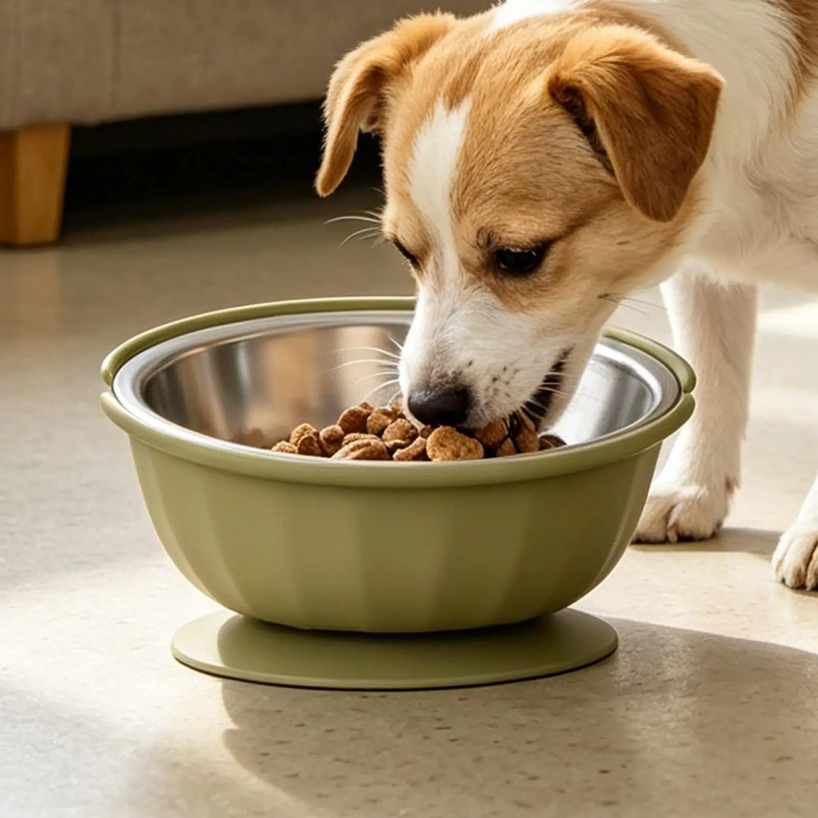 Slanted Dog Bowls 15 Degree Slanted Non-Slip Pet Plate 2 In 1 Detachable Non-Spill Stainless Steel Dog Bowl For Feeding Drinking Qme