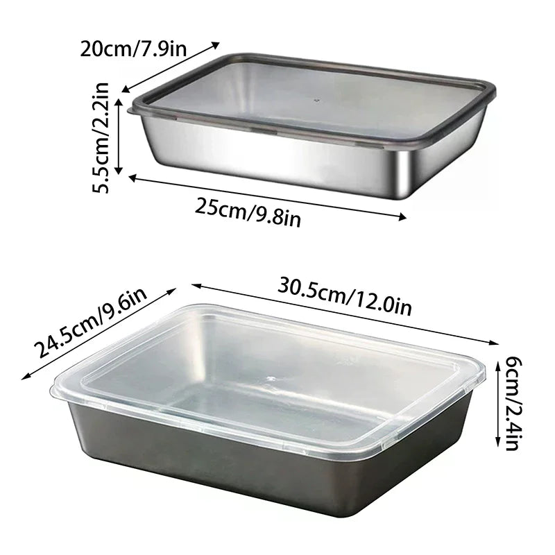 Stainless Steel Tiramisu Mold Cake Tray Shaping Container Lid Qme