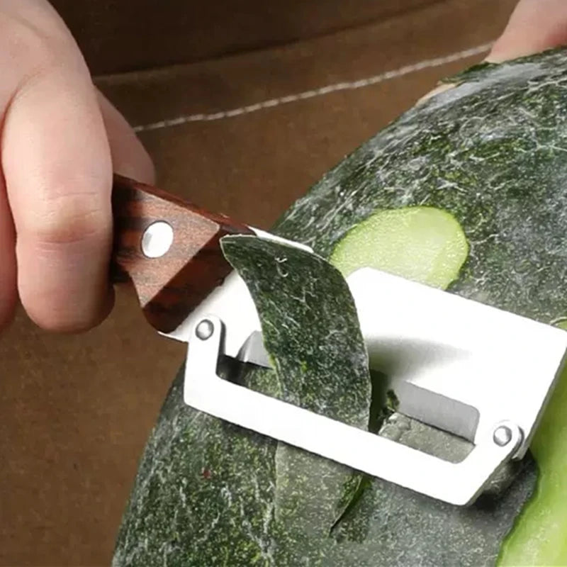2 In1 Stainless Steel Peeler With Wooden Handle For Peeling And Slicing Fruits And Vegetables | Durable And Smooth Operation Qme