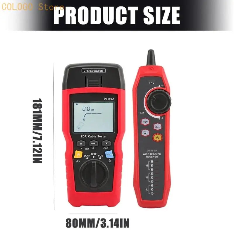 Digital Line Tester LCD Display NCV Function RJ45 RJ11 Cylindrical Qme