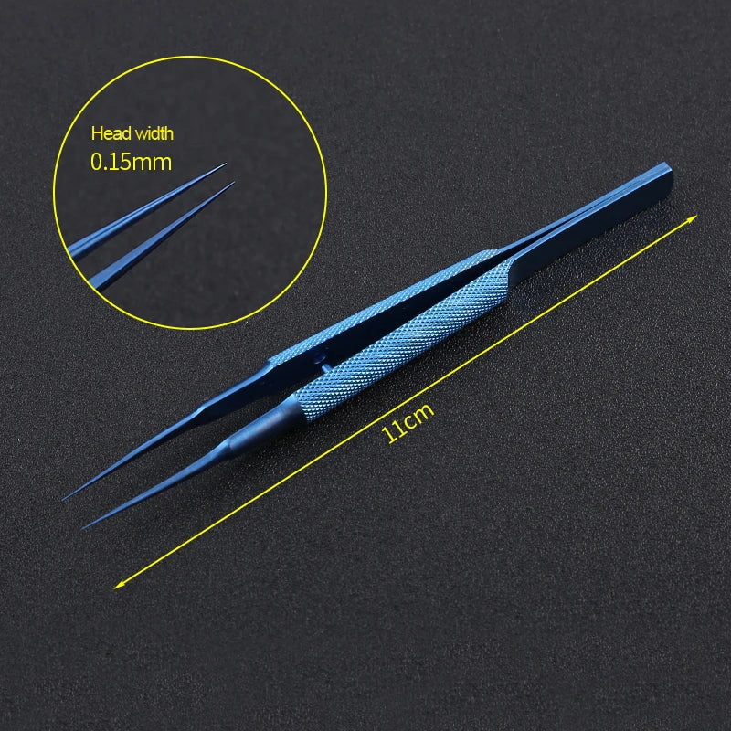 Titanium Alloy Stainless Steel Micro Tweezers Fine Line Straight Elbow Qme