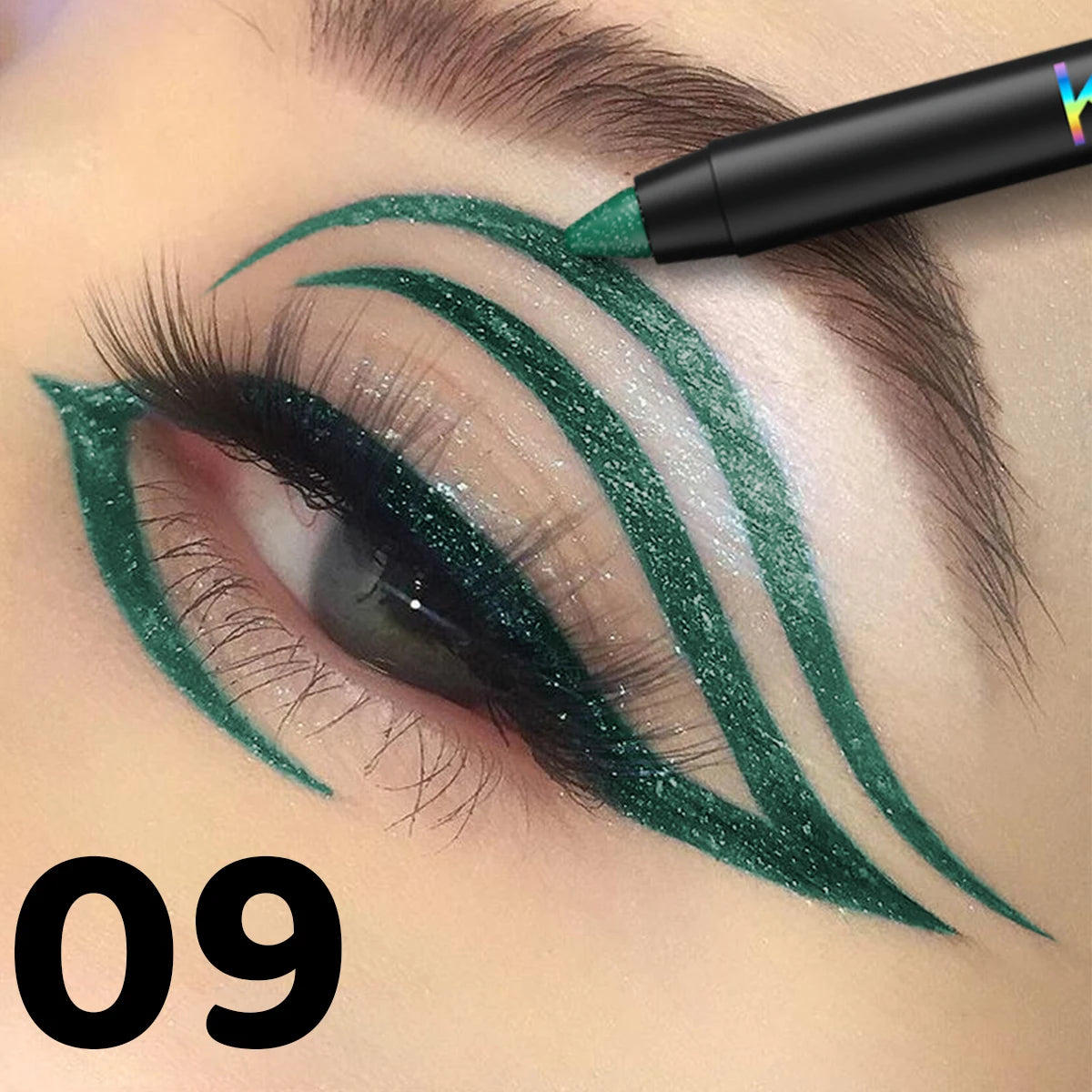 Colourful Eyeliner Pen Pigmented Pearly Glitter&shimmer Metallic Qme 09