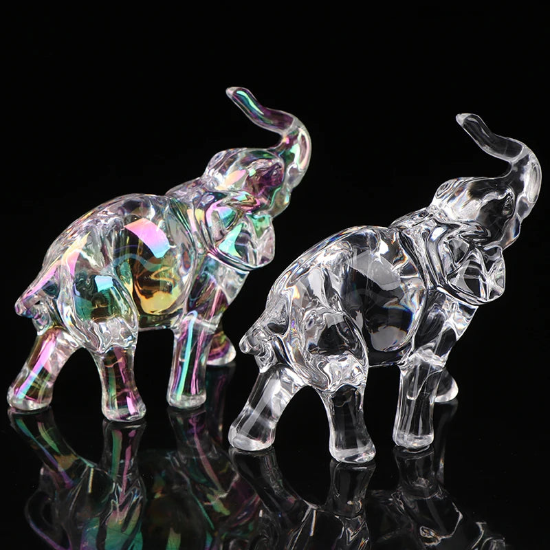 Cute Crystal Elephant Statue Mini Animal Baby Ornaments Handicraft Qme