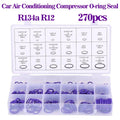 O Ring Set Seal Kit R134a R12 HNBR Rubber O-Rings Assortment For Car Automotive Air Conditioner A/C System Repair Tool Qme Purple 270pcs