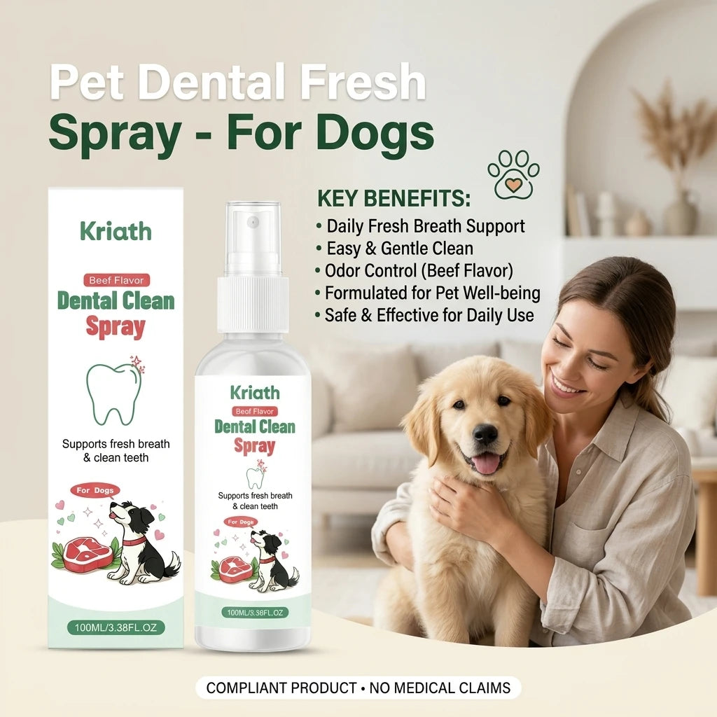 Pets Dental Cleaning Spray Remove Tartar Plaque Soothe Gums Eliminate Bad Breath Reduce Bacteria No-Brush Dog Oral Care Solution Qme Default Title