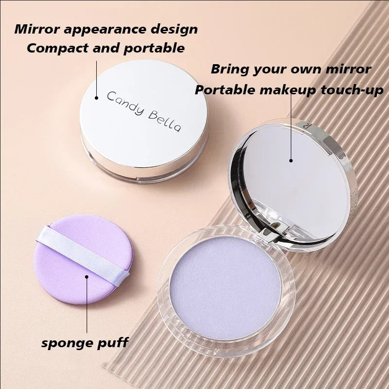 Lavender Pressed Powder Matte Powder Lasting Oil Control Full Coverage Face Compact Setting Powder Makeup Foundation Cosmetics Qme