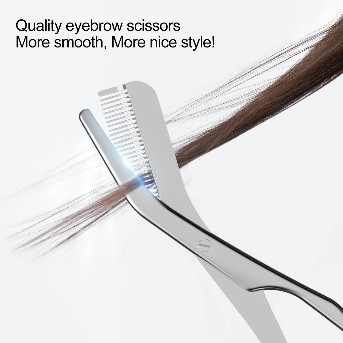 Stainless Steel Eyebrow Scissors Comb Makeup Trimming Knife Hair Qme