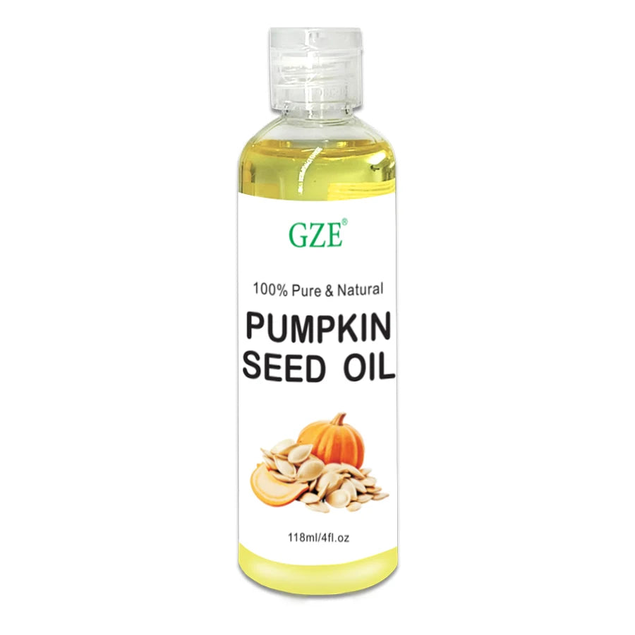 GZE Pumpkin Seed Carrier Oil Organic Pure Natural Cold Pressed Unrefined Oil for Skin, Hair, Body Qme Pumpkin Seed Oil