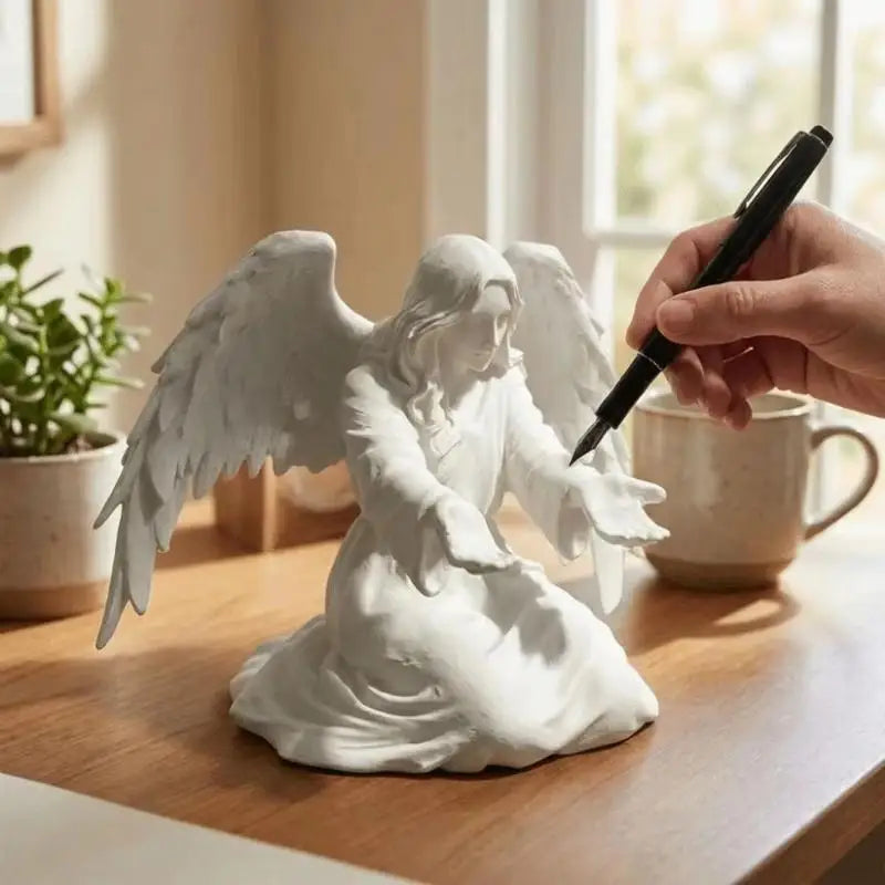 3D Printed Plastic Angel Pen Stand Desktop Organiser Rack Holder Qme