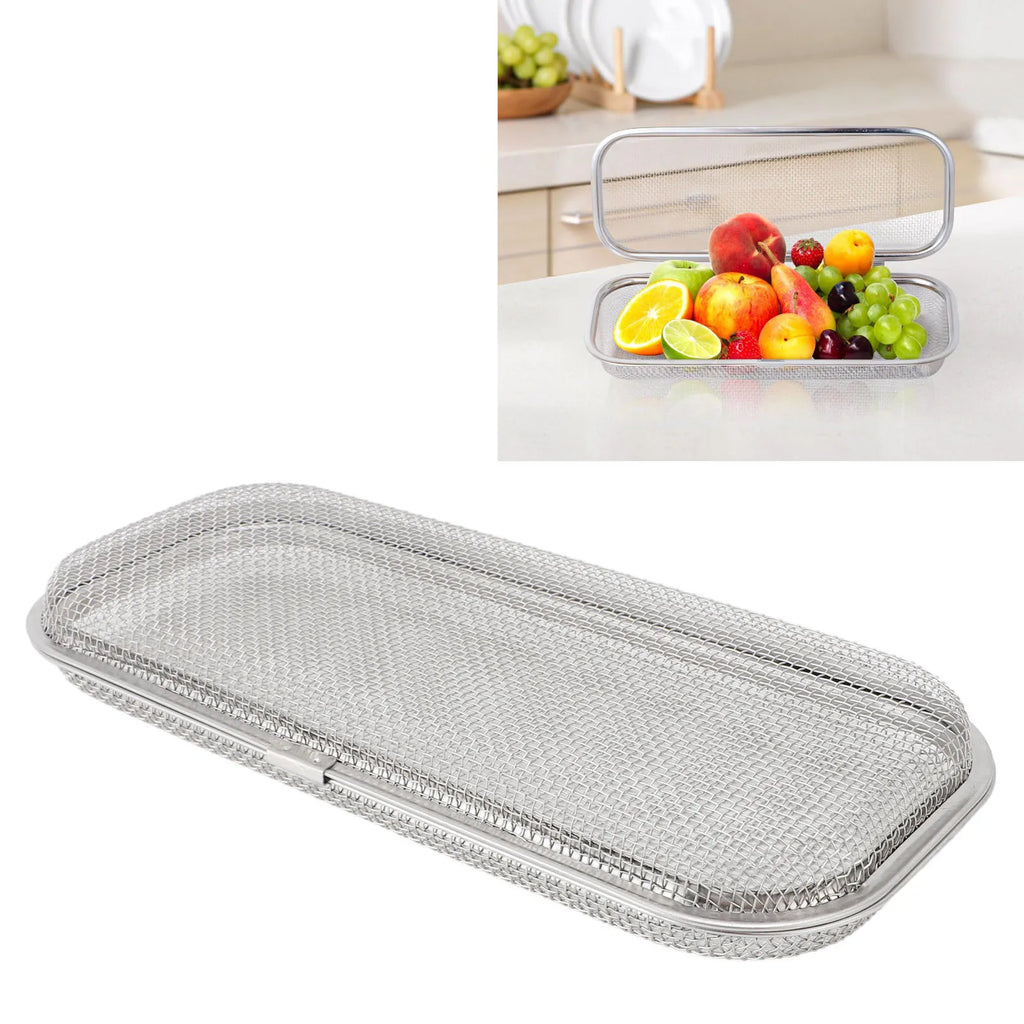 Dishwasher Utensil Basket Mesh Drain Safe 304 Stainless Steel Thorough Cleaning Dishwasher Silverware Basket for Small Items Qme