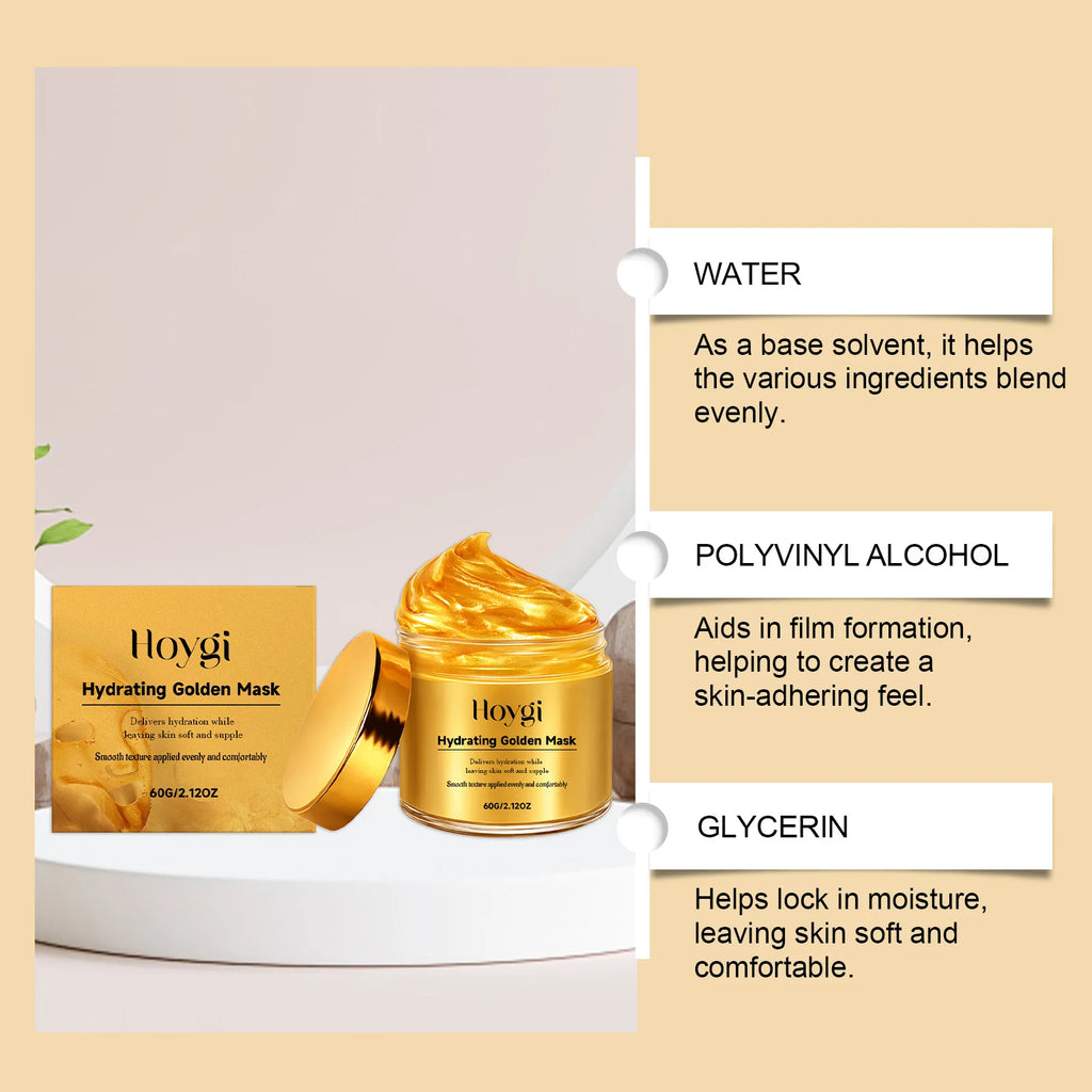 Hydrating Golden Mask Collagen Gold Peel Off Facial Mask Moisturizing Firming Reduces Wrinkles Removes Blackheads Dirt & Oils Qme
