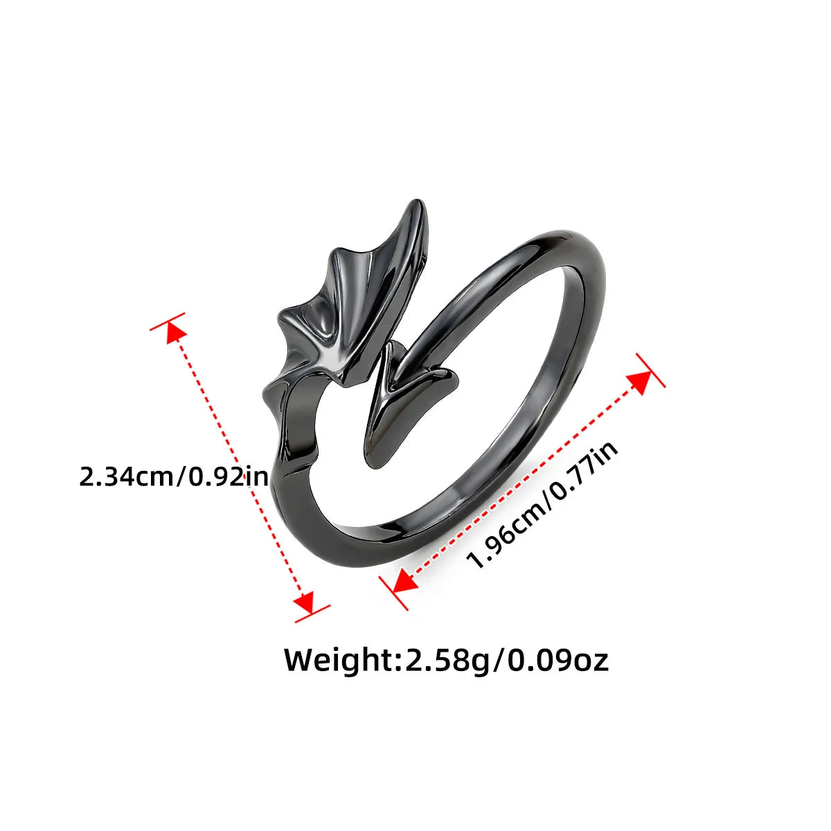 Korean Fashion Simple Couple Rings For Women Men Couple Goth Ring Punk Vintage Evil Wings Opening Finger Ring Jewelry Gifts Qme