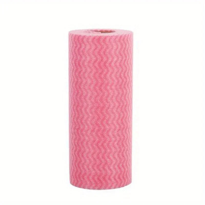 1 Roll of Disposable Oil-Free Non-Woven Dishcloths - Perfect for Kitchen Cleaning! Qme