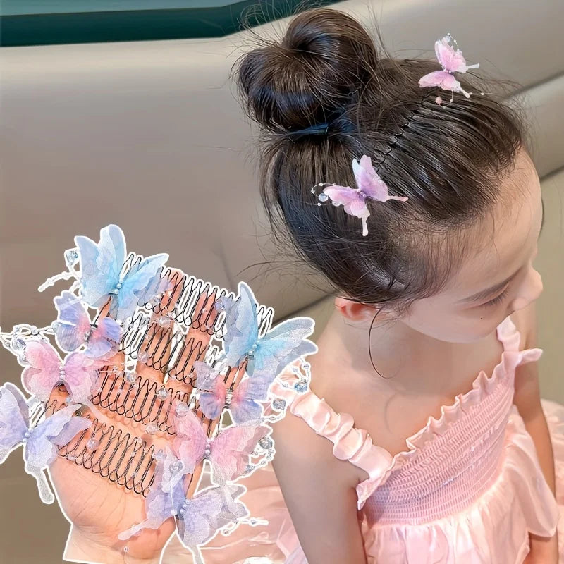 Cute Invisible Butterfly Hair Clip, Stretchable Invisible Hair Clip, U-shaped Hair Trimming Fixed Comb, Hair Accessory Hair Rack Qme