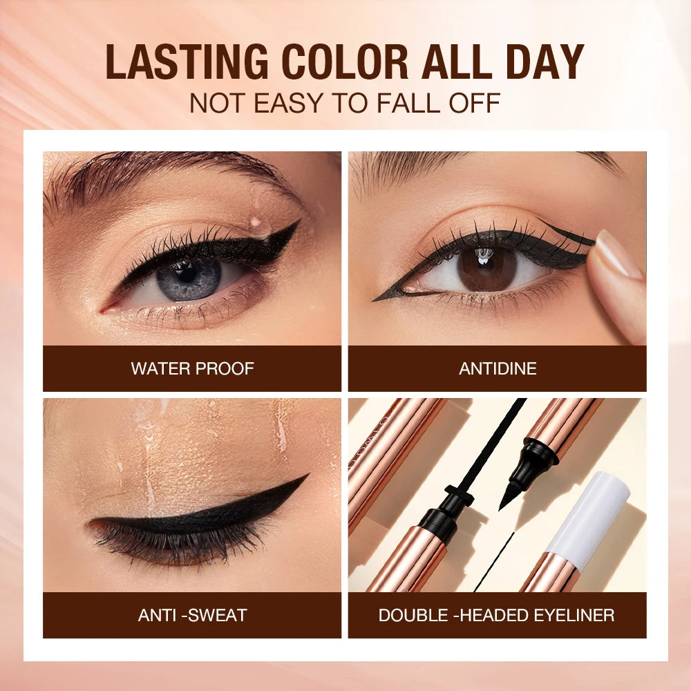 O TWO Black Eyeliner Stamp Liquid Pen Waterproof Fast-dry Qme