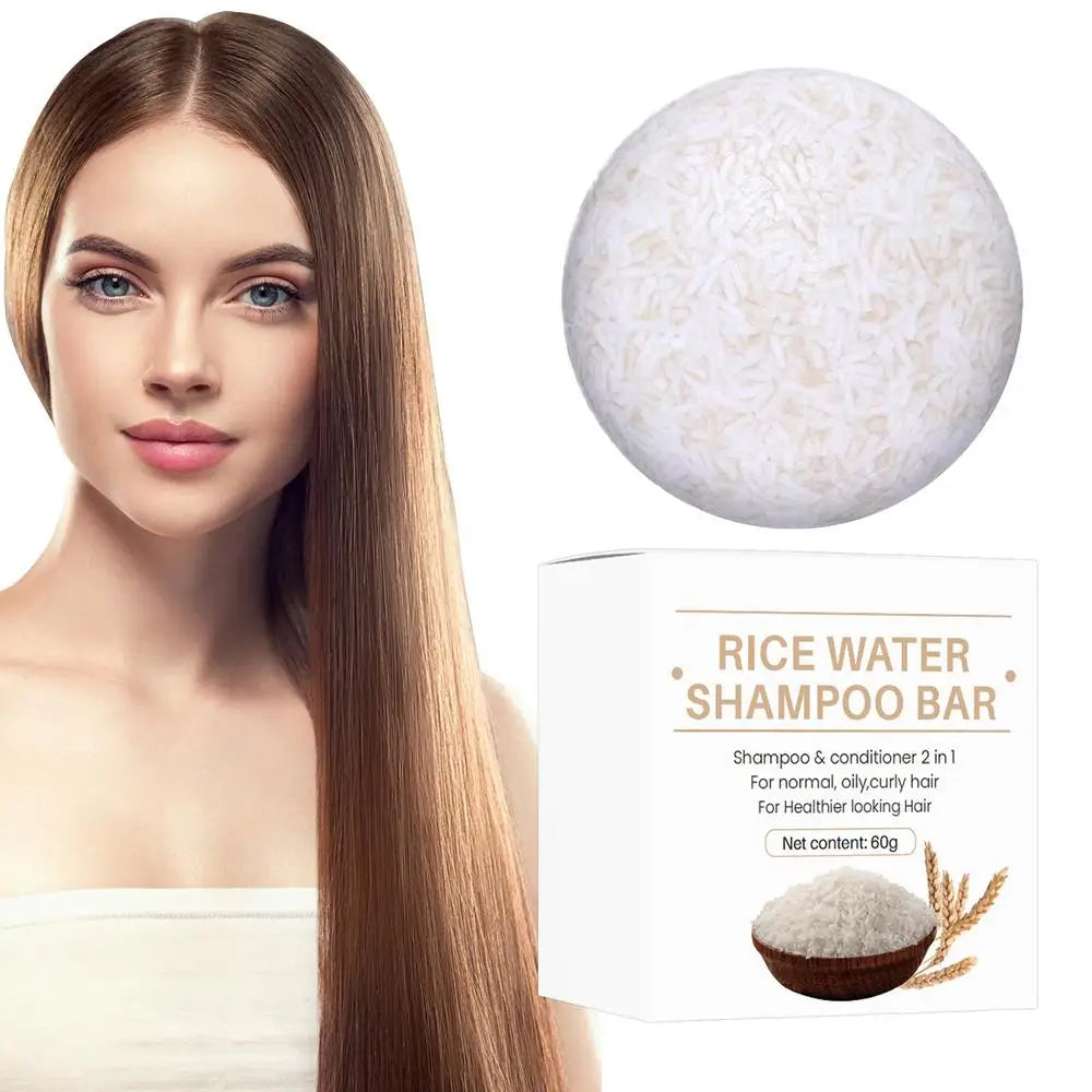 Rice Shampoo Bar Natural Organic Soap Hair Growth Deep Cleansing Qme Milk China Mainland