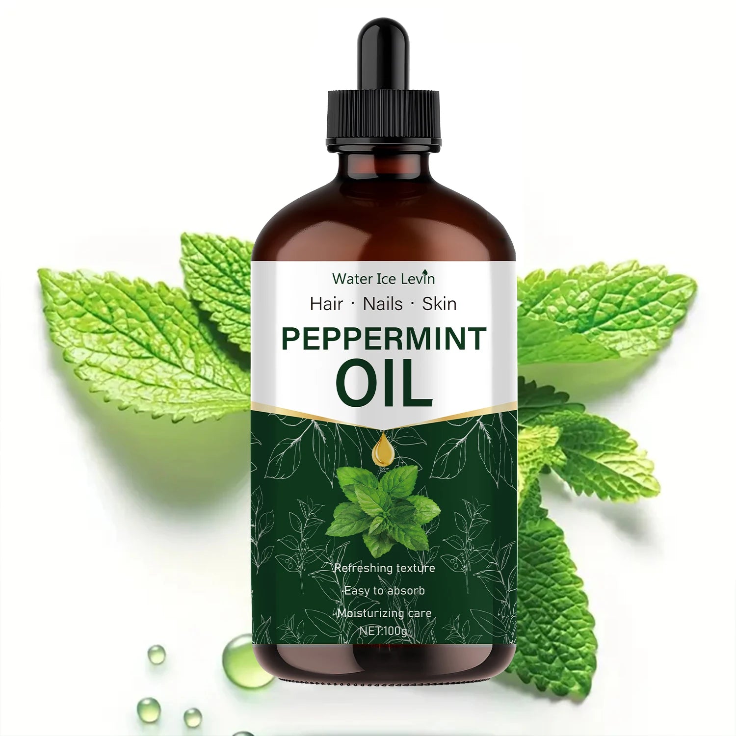 100g Peppermint Essential Oil, Extracted from Natural Plants, Hypoallergenic, Moisturizing Massage Oil Suitable for Men and Women, Hair, Diffusers, and Humidifiers Qme
