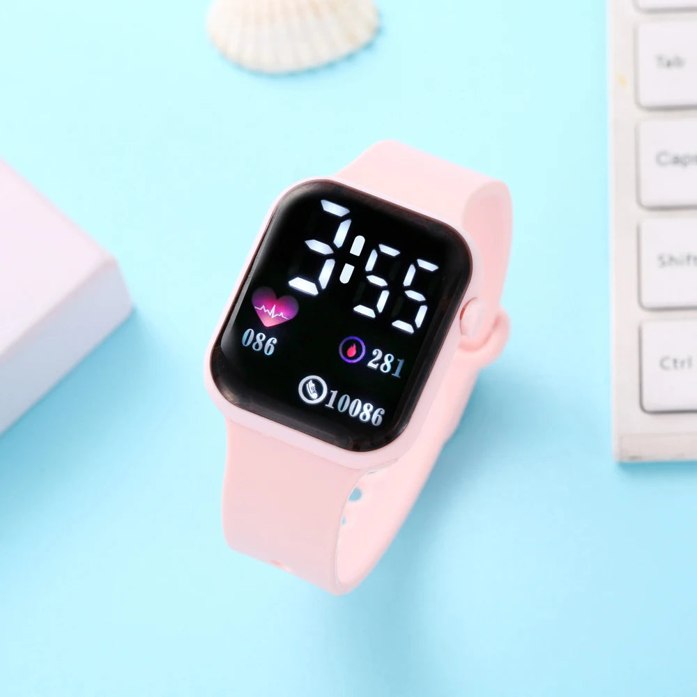 Love oriented LED electronic watch, fashionable and casual square outdoor waterproof electronic watch Qme