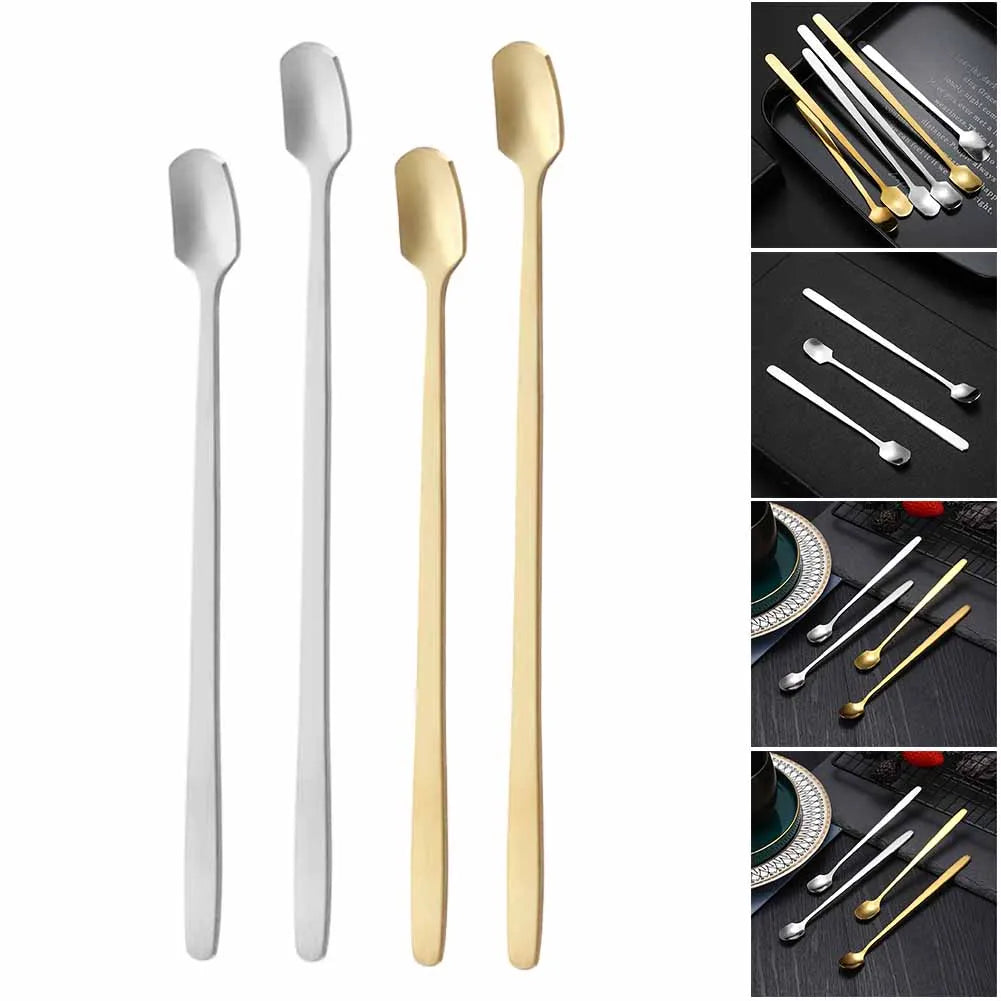 Kitchen Bar Tea Long-Handle Coffee Stirrers Milk Spoon Teaspoon Coffeeware Coffee-Scoop Kitchen Teaspoons Tableware Accessories Qme
