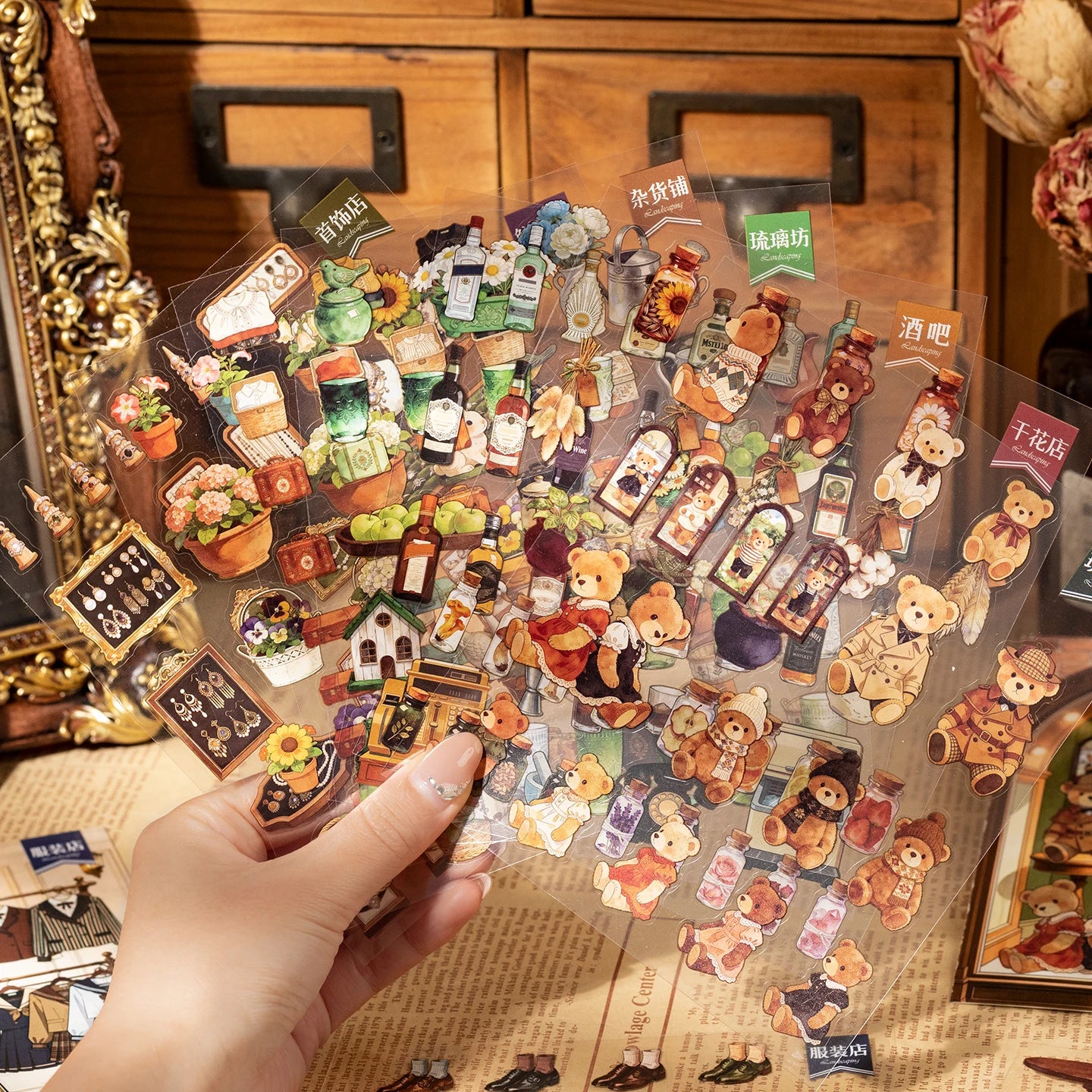 TIANZI 24/48 Pcs New 3D Cartoon Sticker Book DIY Landscape Stickers Pocket Book Cabin Scene Portable Sticker Album Game Books Qme