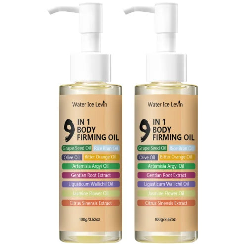 9-in-1 Body Firming & Toning Oil - Natural Herbal Blend, Deep Moisturizing, Smooths Skin & Improves Elasticity Qme Light Yellow 100g