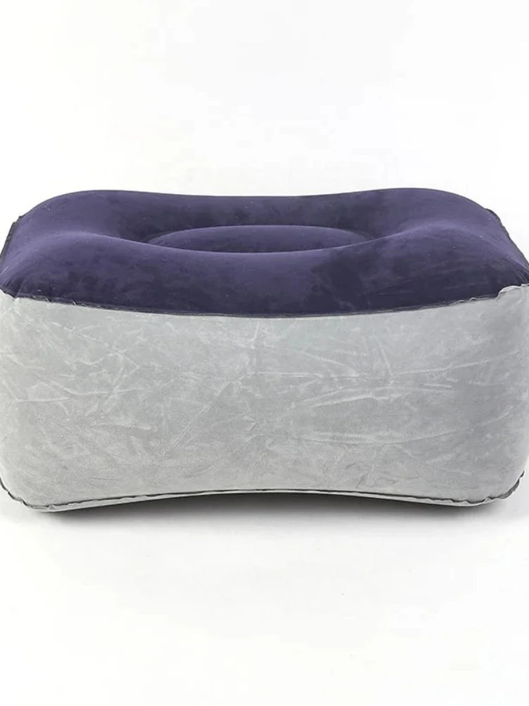 Inflatable Footrest Pillow PVC Foot Rest Air Pillow Cushion For Travel Office Home Leg Up Relaxing Feet Tools Under Desk Qme dark bl
