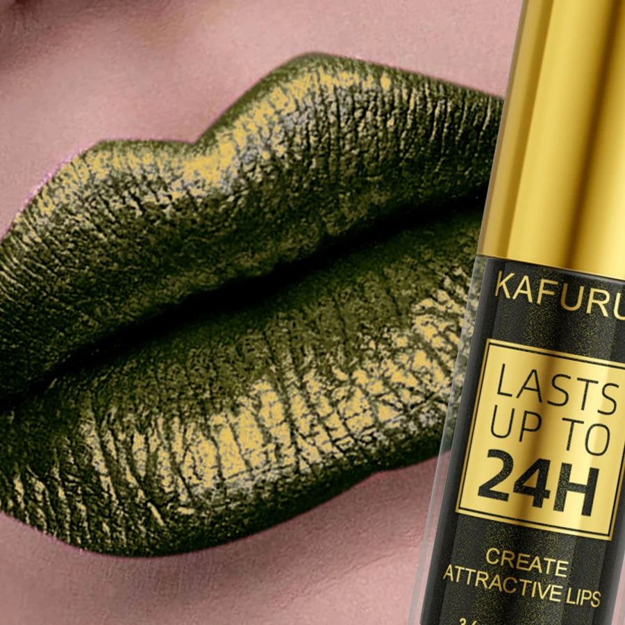 3 Colors Smoky Green Lipstick Pencil Stick Waterproof Pearlescent Qme