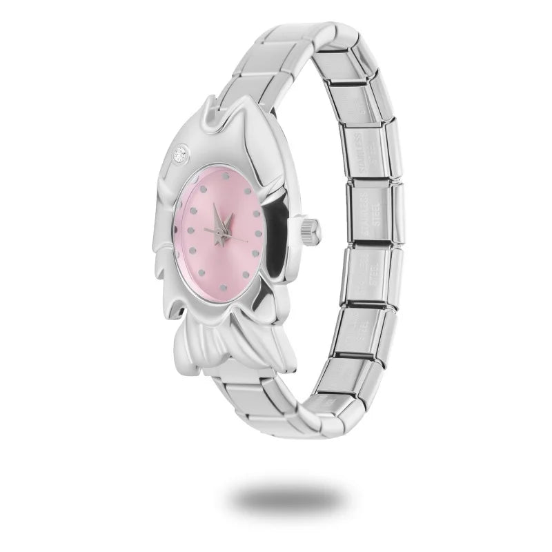 Wholesale Men Women's DIY Width Italian Elastic Charm Stainless Fish