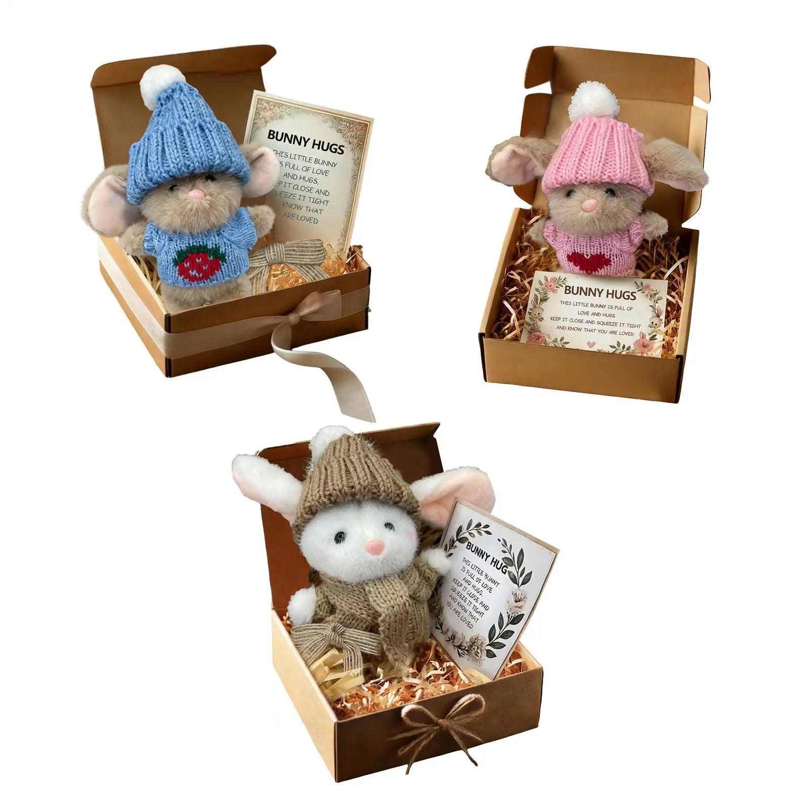 2026 Plush Bunny Portable Collectible Rabbit Doll Small Stuffed Toys for Girls Kids Birthday Christmas Easter Valentines Indoor Qme