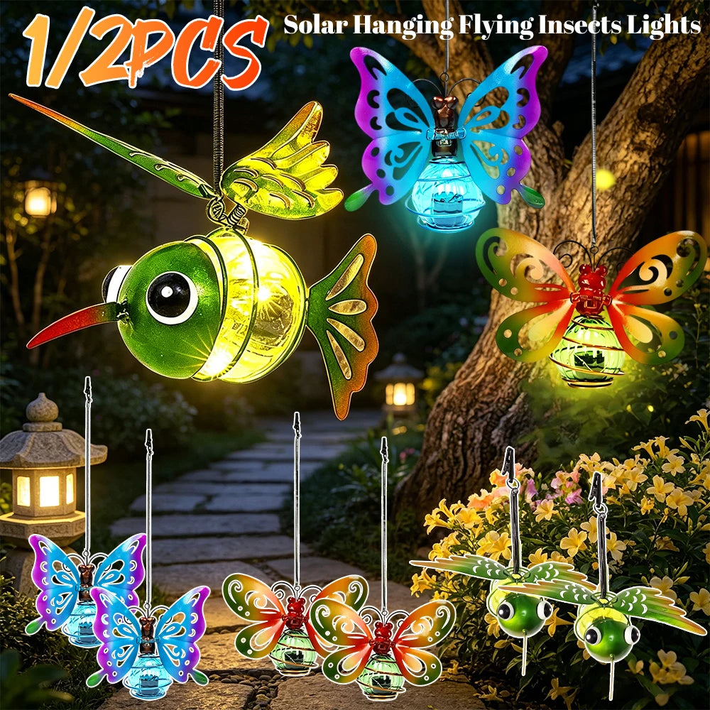 Solar Insect Lights Outdoor Suspended Insect Simulation Light Designed Specifically For Garden Decor Waterproof Outdoor Light Qme