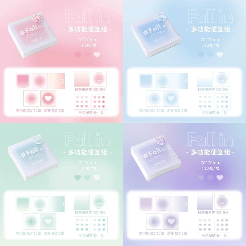 112Sheets Multifunctional Sticky Notes Portable Student Note Marker Writing Sticky Notes Self-Adhesive Easy To Apply Notepad Qme
