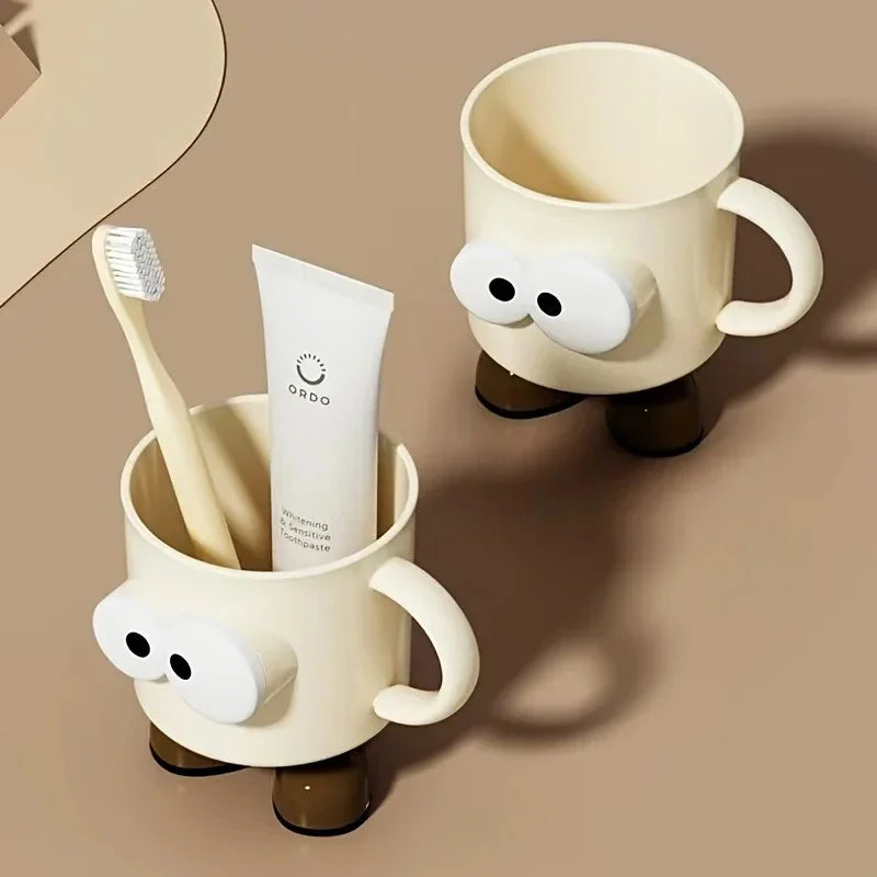 1 Piece Of Mouthwash Cup Household Toothbrush Cup Couple Girl Toothbrush Cup Cute Cartoon Wash Cup Anti-fall Qme