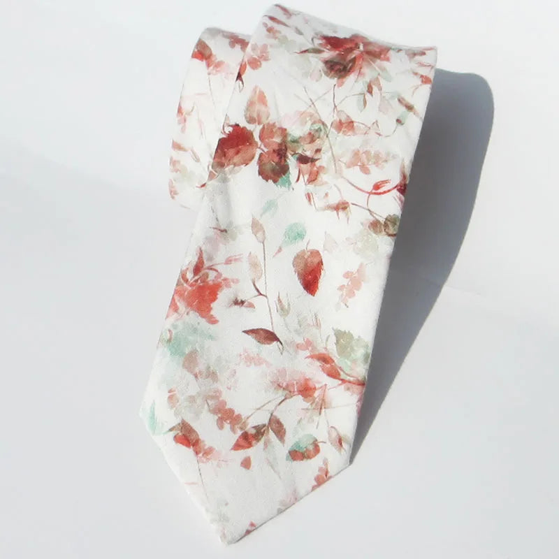 Floral Elegant Tie Men Women 100 Cotton Beautiful Flower Paisley Qme rt-9