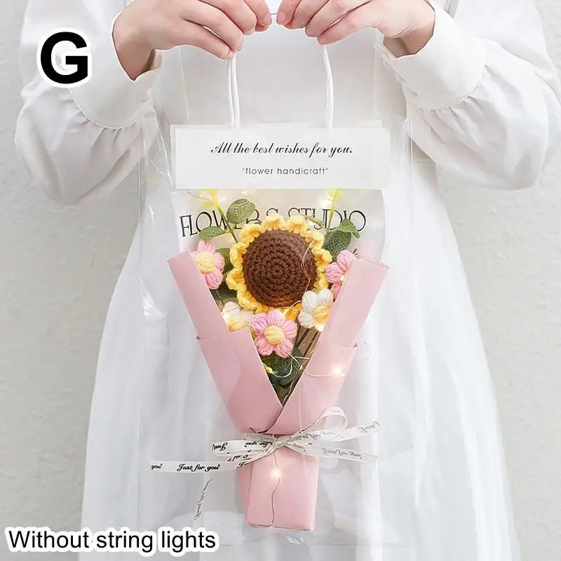 1Pcs Rose Sunflower Artificial Flowers Bouquet For Woman Girlfriend Gifts Valentine's Day Decoration Mother's Day Gifts Ornament Qme G