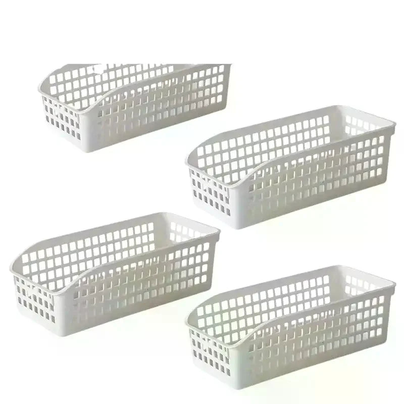 4pcs Stackable Storage Basket Set-Multifunctional Plastic Storage Box Suitable For Books Snacks etc Ideal Choice For Family Home Qme