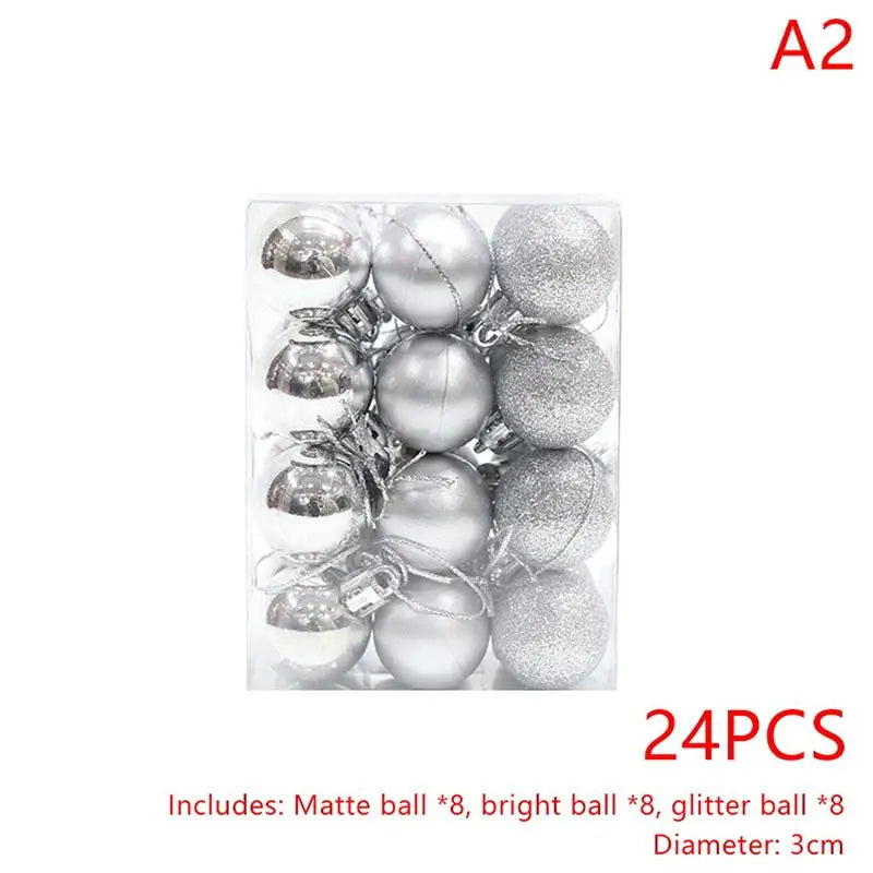 Round Christmas Ball Ornaments Hanging Xmas Tree Decor Balls Home Qme A2