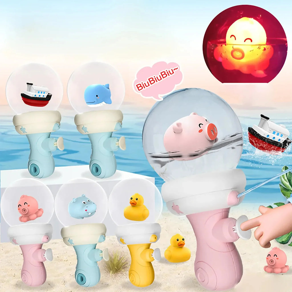 Animal Water Gun with Light for Kids Water Blaster Squirt Guns Pump Toddler Bath Toy for Summer Swimming Pool Beach Outdoor Qme