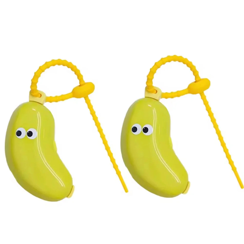 Portable Plastic Toothbrush Holder Waterproof Anti-Slip Features Must-Have Travel Hiking Camping Brush Case Cute Banana Design Qme 2pcs green