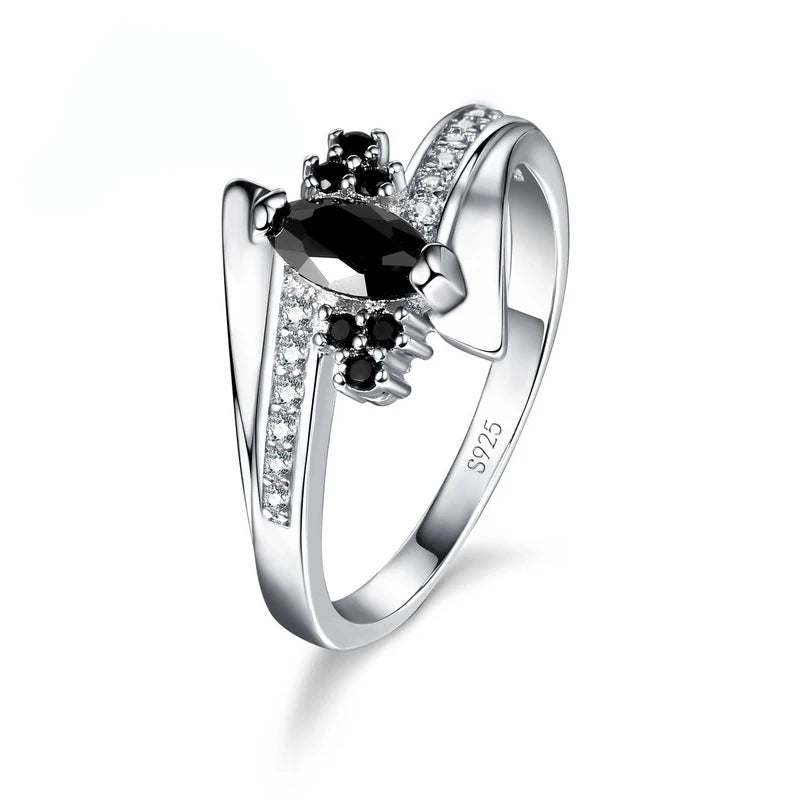 925 Sterling Silver Color Engagement Ring Fashion Jewelry Classic Style Austrian Crystal Prong Setting Women Girls Wholesale Qme 7