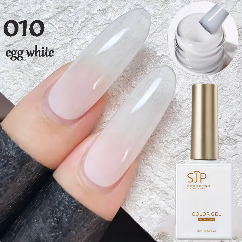 1 Jelly Gel Nail Polish Crystal Brown DIY Translucent Art Permanent Qme 010