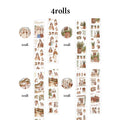 4 Rolls Boho Stickers, Vintage Vacation Style , Journal Scrapbooking Supplies, Essential for Journal Lovers Qme 4 Rolls
