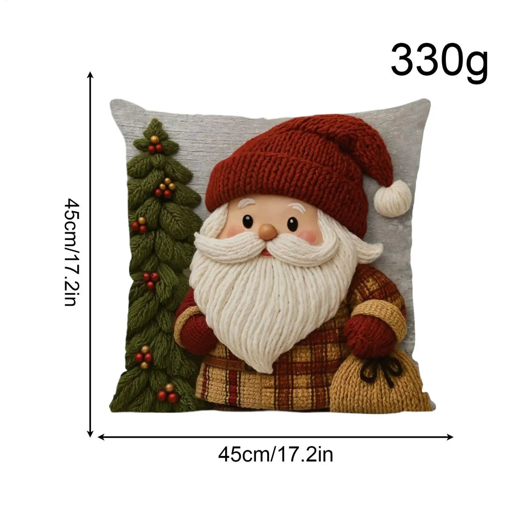 Christmas Pillow Covers Washable Linen Pillowcase Snowman Pattern Qme