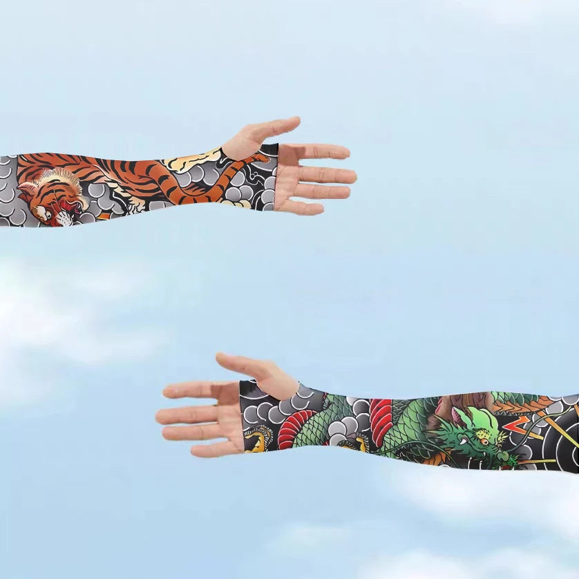 Summer Cold Sleeves Ice Wristbands UV Protection Wrists Flower Arms Qme