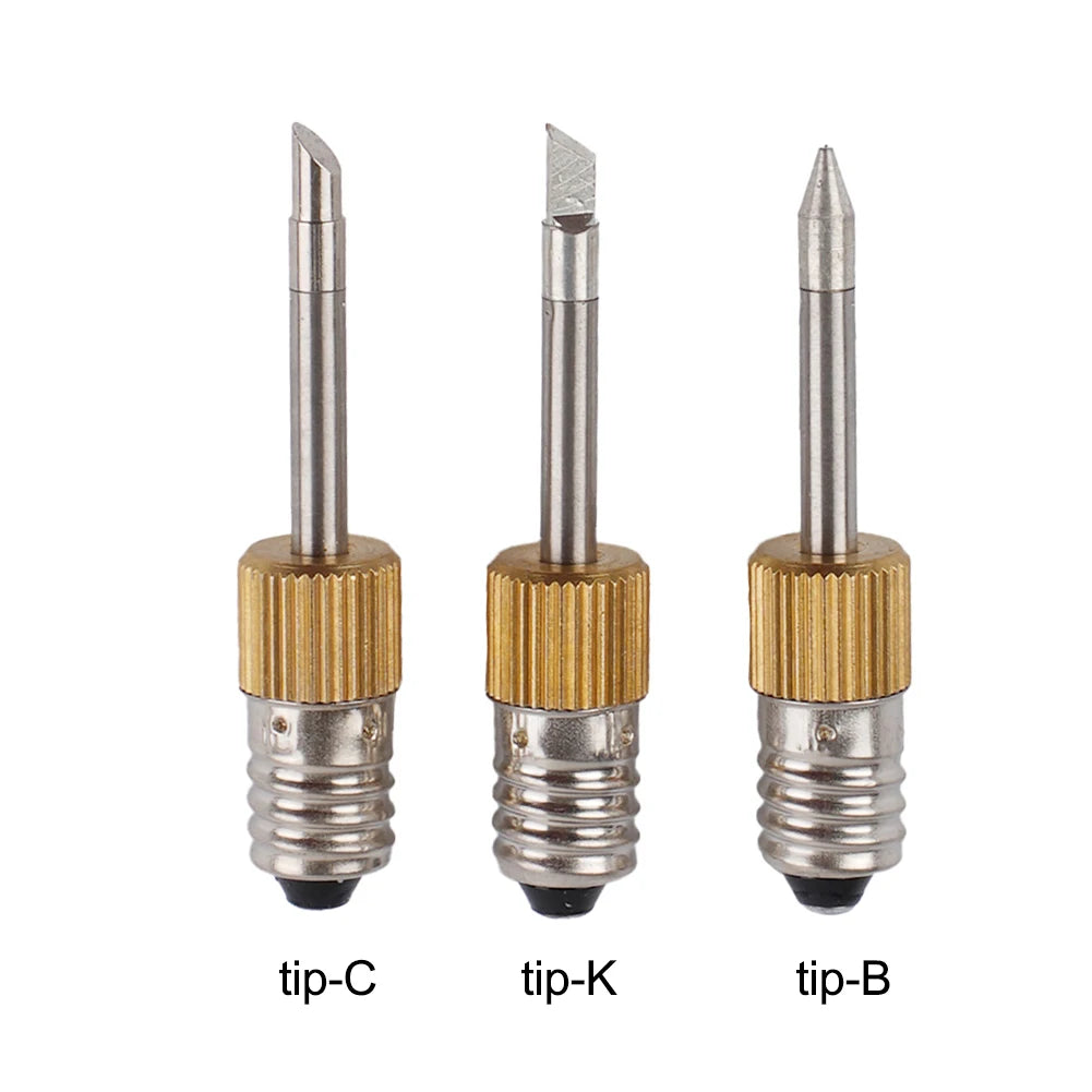 50 MM/1.97'' Soldering Iron Tips With E10 Interface Welding Tips B C K Type Welding Head Soldering Tip Qme 3pcs