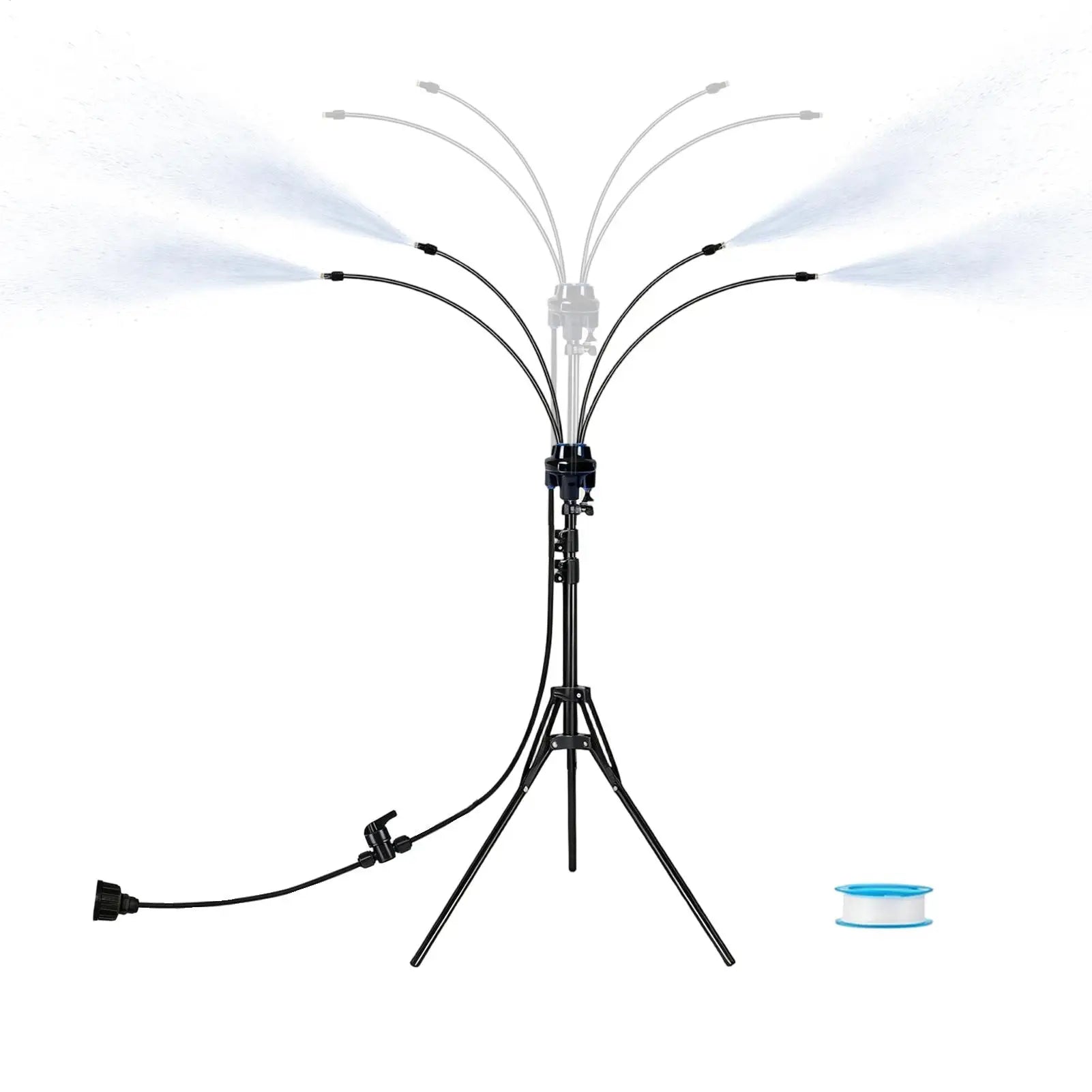 Standing Mister Portable Adjustable Height Sprinkler Patio Misting Qme Blue CN
