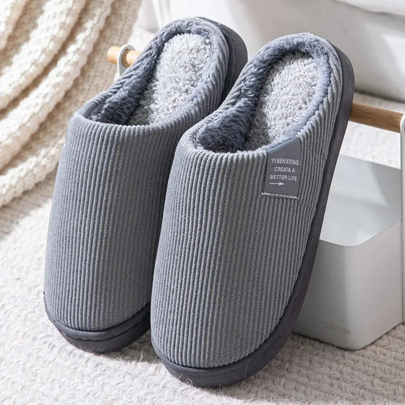 Casual Thick Soft Bottom Home Slippers Household Plush Anti-slip Qme