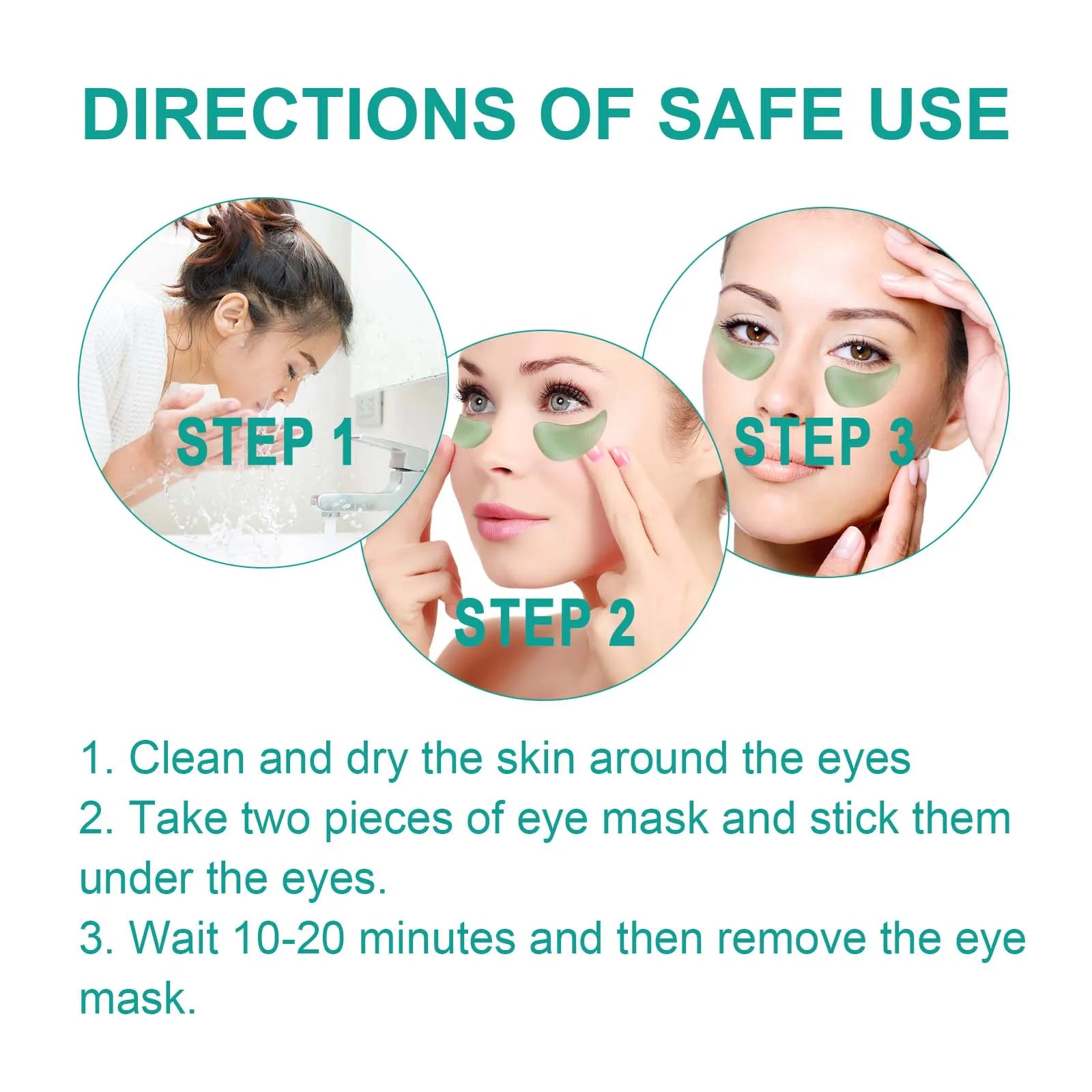 Seaweed Eye Mask Fade Dark Circles Eyes Bags Removal Firming Anti Puffiness Relieve Eye Fatigue Moisturizing Under Eye Patches Qme