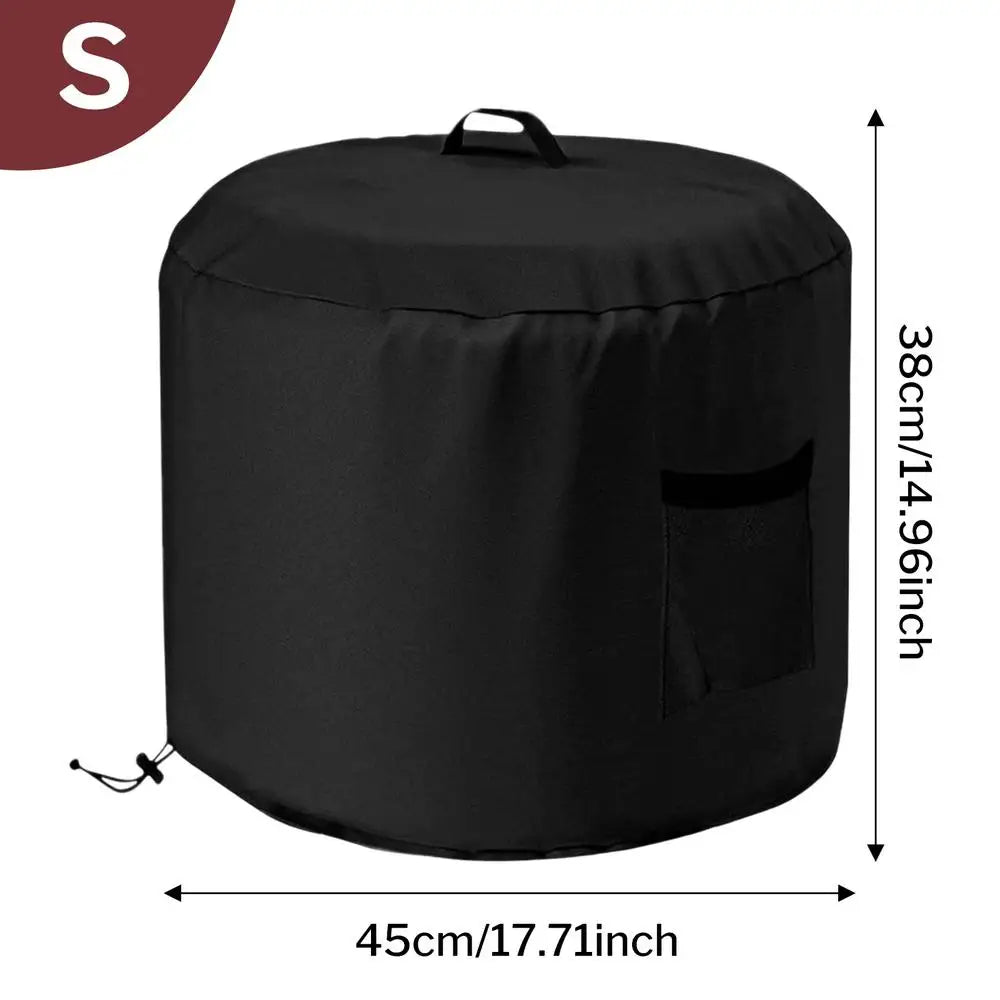 Fire Pit Cover Waterproof Outdoor Round Weatherproof Oxford Fabric Qme WHITE China Mainland