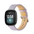 Genuine Leather Strap For Fitbit Versa 2 Lite Band Smart Watch Bracelet For Fitbit Versa 3 4 Sense 2 Correa Watchband Pin Buckle Qme Purple For Fibit Versa